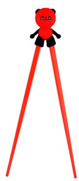 Volumoon Bacchette, Bacchette Panda, Bacchette per Principianti, Riutilizzabili Antiscivolo, Bacchette Carine Resistenti al Calore Bacchette personalizzate per Sushi Rame Piatti Asiatici (Rosso)