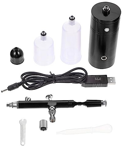 STOBOK 1 Juego Conjunto De Aerógrafo Mini Compresor Mini Cepillo Compresor De Aire Compresor De Aire Acondicionado Compresor De Aire Portatil Kit De Aerógrafo Black Acero Inoxidable