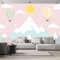 Fototapete Abstrakte Geometrische Berge 3D Effekt 250×175cm,Wandtapete Heißluftballon Bildtapete Schlafzimmer Wohnzimmer Wand Dekoration