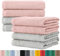 BaSaTex Frottee Handtücher 50x100 im 8er Pack aus 100% Baumwolle - Made in Green Zertifiziert - mit Aufhängeschlaufe - Farbe: Grau Altrosa