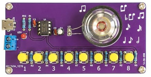 NKBSDKM NE555 Elektronisches Klavier Bausatz 8 Schritte Musiknoten Spaß DIY Löten Übung Schaltkreisplatine Lose Teile