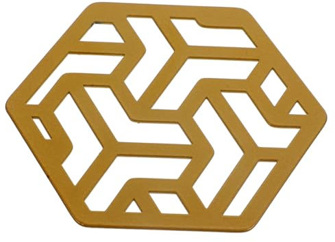 MOLUCKFU Metal Placemats Für Esstisch Hitzebeständige wasserdichte Und Wiederverwendbare Tischsets Aus Metall Im Hexagonalen Design Für Partys Restaurants Und Festlichkeiten