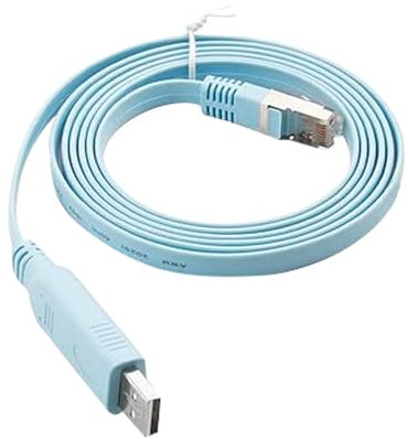 Cable de Consola USB a RJ45 de 1.8m para Configuración de Routers, Switches y Firewalls, Compatible con Windows, MAC OS, Linux - Cable de Red Duradero y Flexible para Profesionales de TI