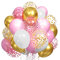 60 Palloncini Rose Gold Bianco,Oro Confetti Balloon, Rosa Lattice Palloncino,Palloncini Compleanno Bambina per Battesimo Bimba Rivelazione di Genere Addobbi Matrimonio Feste