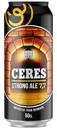 Ceres Strong Ale - 15 Bottiglie da 50 cl, Birra Bionda Doppio Malto con Riflessi Dorati, Gradazione Alcolica 7,7°C, Gusto Ricco ed Intenso con Sentori di Malto