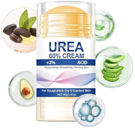 60% Urea Fußcreme 2% Säurecreme – Fußpflegecreme Stick für rissige Fersen und trockene Haut – Hornhaut- und Schwielenentferner Feuchtigkeitscreme Foot Cream Stick für Hände und Füße
