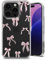 AIGAT Phone Case for iPhone 6 / 6s - Clear Soft Gel Custom Cover Beautiful Girly Bow and Heart Design Individual Style Initials Name Text - Pink Bow