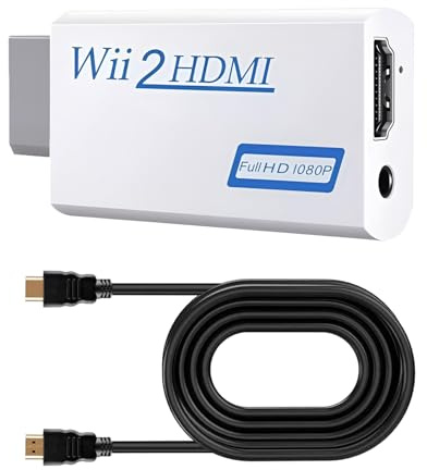 Tacitmeet Adaptateur HDMI, Convertisseur vers hdmi avec Câble de 1,5m, Résolution 1080/720, Sortie Audio 3,5mm, Prend en Charge Tous Les Modes d'Affichage (Blanc)