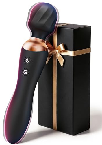 MOOLIGIRL Sex Toys Women, Dual-Ended Dildo Vibrator Wand, 24 Vibration Patterns, Powerful Quiet Motor, Adult Sex Toy, Cordless & Waterproof Massager Solo & Couple Clitoral Nipple Weight Toys - Black