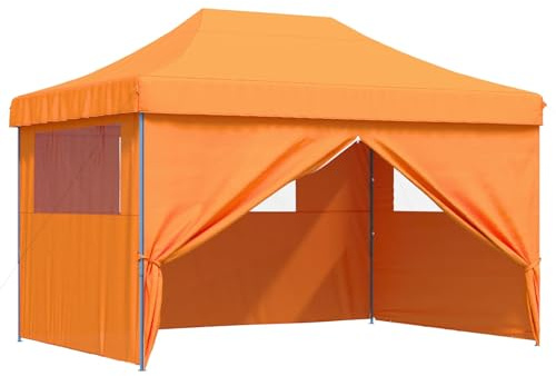 vidaXL Party-Zelt Orange 279 x 410 x 315 cm Oxford-Stoff, Garten und Terrasse, Veranstaltungszelt, tragbares Outdoor-Vordach, UV-beständiges Zelt, schneller Aufbau, windresistentes Zelt
