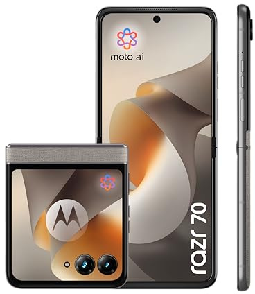 Motorola Razr 70 8 256, Hematite (Gris Acier) | smartphone pliable, Écran externe 3.63 ’’interne 6,9, Caméra 50 MP, batterie 4800 mAh, plus 30h d'autonomie, charge rapide