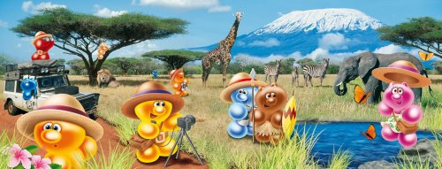 Ravensburger 80732 - Gelini: Auf Safari 1000 Puzzle + Schlüsselanhänger