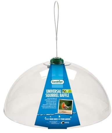 Gardman A01158 Squirrel Baffle Bird Feeding Station, Clear, 12.5 x 14.5 x 4 cm