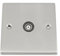 TV Coaxial Aerial Socket Single 1 Gang - Satin Chrome - Black - Square