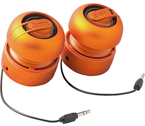 XMI X-Mini Max Duo Portable Mini Speakers with 3.5mm Jack Compatible with iPhone/iPad/iPod/Smartphones/Tablets/MP3 Player/Laptop - Orange