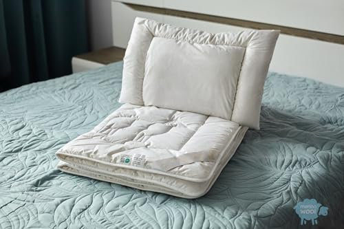 Merino Wolle Kinder Bettdecke Schurwolle Übergang Kinderbett BETTDECKE 140 X 100 cm, Mittelschwer 8-10 tog,Warm, 100% Merino-Schurwolle 100% Baumwolle. Kinder BETTDECKE
