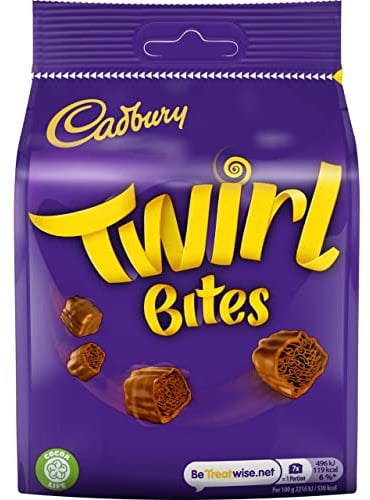 Cadbury Twirl Bites Chocolate Share Bag, Swirls & Twirls of Smooth Milk Chocolate, 109 g (Pack of 1)