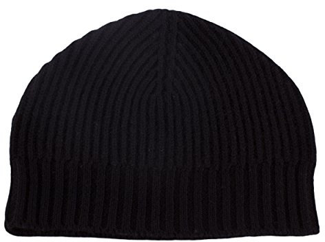 Love Cashmere Damen Rippen-Strick 100% Kaschmir Mütze Hut - Schwarz - Handgefertigt in Schottland - UVP €150