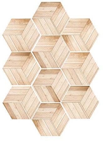 VOSAREA 10 stücke Fliesen Aufkleber Hexagon Holzmaserungseffekt Bodenaufkleber Fliesen Wanddekor Wasserdicht Kein Überspringen DIY Küche Badezimmer Fliesen Aufkleber