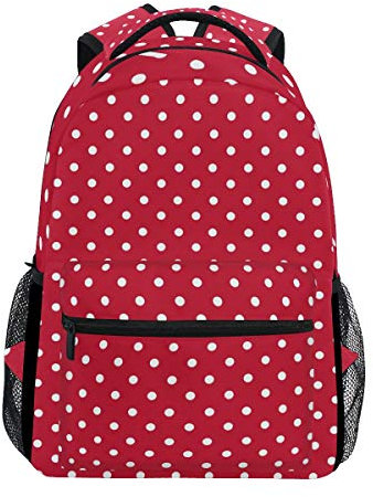 MONTOJ Rucksack mit weißen Punkten, Rot