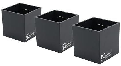 KalaMitica - Lot de 3 cubes magnétiques de 6,5 cm - Plomb - Boîtes de rangement ou cache-pots magnétiques avec aimant puissant pour tableaux magnétiques muraux