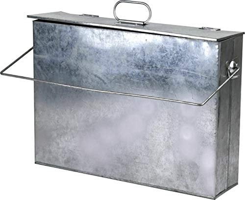 Trendi® Fireside Ash Carrier Metal Hot Tidy Box Container Fireplace Pan Bucket Bin (Galvanised Silver)
