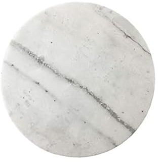 Knüllermarkt Marmorplatte rund Ø 20 cm, grau weiß, Deko Tablett aus Marmor für Küche, Wohnzimmer, Badezimmer, Servierplatte