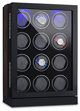 Klarstein Klagenfurt Uhrenbeweger, für 12 Automatikuhren, Links-Rechts-Lauf, max. 2200 Umdrehungen/Tag, Sichtfenster, pianoschwarz