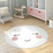 Paco Home Kinderteppich Teppich Kinderzimmer Rund Spielmatte Babymatte rutschfest Modern Mond Koala Löwenkopf, Grösse:150 cm Rund, Farbe:Creme