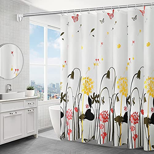 mumbi Duschvorhang Vorhang Dusche Duschvorhänge 180x200 Badewannenvorhang Ersatzvorhang Blumenwiese