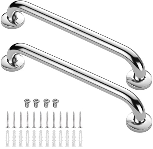 Gotega 2 Pack Bathroom Grab Rail, 24 Inch Stainless Steel Shower Hand Rail, Grab Handles, Safety Hand Rail Mobility Aids for Elderly, Children and Disability