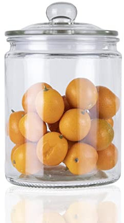 ORNAMI Glass Storage Kitchen Jar with Airtight Lid (1.9L)