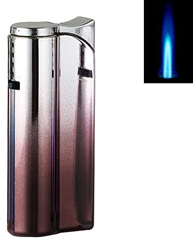 Sturmfeuerzeug Imola Jet Feuerzeug Metall massiv in edlem Design Jetflamme windfest Gas Turbofeuerzeug (Chrom Braun)