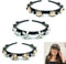 LONGHAO 3 pcs,MäDchen Haarreifen Mit Klammern,Bangs Hairstyle Hairpin,Haarspange Mit Perlenstirnband,Prinzessinnen-Haarband FüR Frauen, Rutschfestes Elastisches Haarband FüR Frauen MäDchen