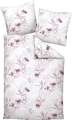 Janine Feinbiber-Bettwäsche Davos 155x220 + 80x80 cm Rosenholz-Taupe