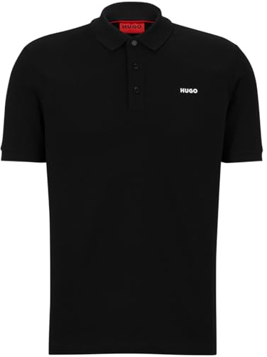 HUGO Mens Dinoso222 Embroidered-Logo Slim-fit Polo Shirt in Stretch Cotton