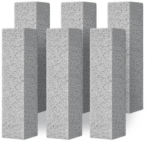 4TH Lot de 6 pierres ponces pour nettoyage de cuvette de toilettes, bâton à récurer pour nettoyer puissamment les taches de calcaire, les anneaux d'eau dure, l'accumulation de calcium, le fer et la