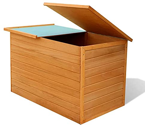 Tidyard Garten Aufbewahrungsbox Gartenbox Kissenbox Auflagenbox Gartenmöbel Garten Box Garten Holztruhe Outdoor Truhe, für Garten, Terrasse, Outdoor, Pool, 126x72x72 cm Holz