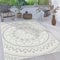 Paco Home Outdoor Teppich wetterfest & robust modernes Mandala & Boho Design pflegeleicht & flachgewebt für Balkon, Terrasse, Garten, Wohnzimmer & Küche Ethno Mandala, Grösse:240x340 cm, Farbe:Türkis