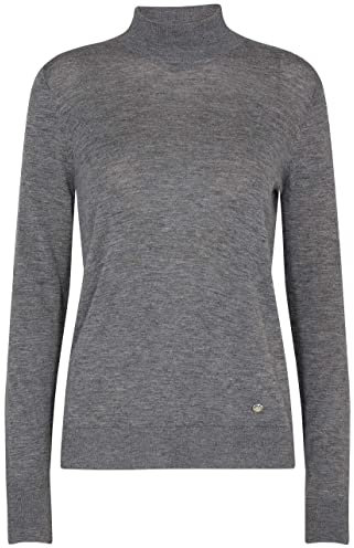 Mos Mosh Damen Rollkragenpullover Relena Highneck Knit Grey Melange - S