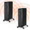 Igenix IG2621BL/2PACK Digital Oil Filled Radiator, 2kW/2000W 9 Fin Electric Heater with Remote Control, 3 Adjustable Heat Settings & Overheat Protection, 2000 W, Black, Pack of 2