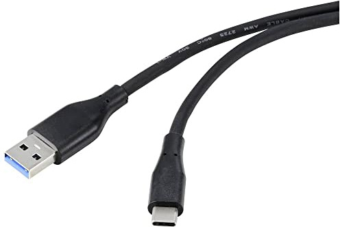 Renkforce USB-Kabel USB 3.2 Gen1 (USB 3.0 / USB 3.1 Gen1) USB-A Stecker, USB-C® Stecker 0.50m Schwa
