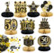 BETESSIN 50. Geburtstag Deko Männer Schwarz Gold - inkl. 9 Stück Bienenwabe Mittelstück und 15g Happy Birthday Konfetti - Tischdekoration zum 50. Geburtstag für Männer und Frauen