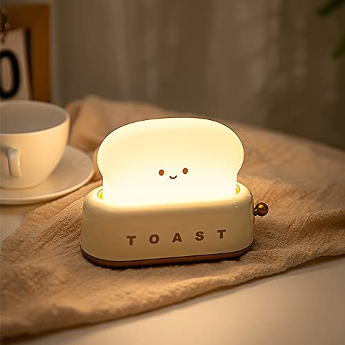 Irishom Toast Nachtlicht Wiederaufladbar Kinder Warmes Licht mit Timer Tragbare Nachttischlampe Schlafzimmer Dekoration für Mädchen, Jungen, Freunde