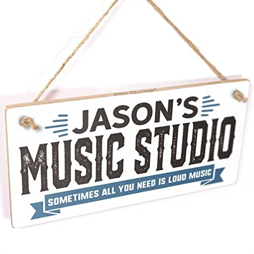 Personalised Music Studio Sign - Sometimes All You Need Is Loud Music decorative studio door hanging sign