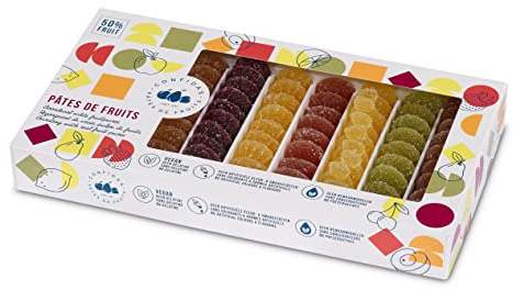 Pâtes de fruits en petits demi Fruits 1 Kg, saveurs (Fraise, cerise, Cassis, Prune, Mandarine, Citron, Poire, Ananas)
