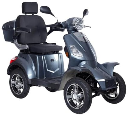 Veicolo elettrico 4 Ruote Disabili Anziani Z-Tech ZT-15-Q Faster 25km/h con Differenziale 60v 20ah Litio Quadro Strumenti Digitale (Grigio Met)