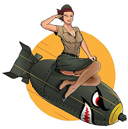 MACMRD Auto Aufkleber 13 cm * 11,9 cm Für Pin Up Girl Bomben Autoaufkleber Creative Camper Kratzfester Aufkleber Für