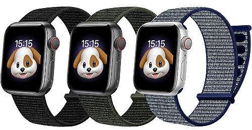 BlackPro Apple Watch Armband für Kinder, atmungsaktiv, weiches Nylon, für Jungen und Mädchen, kompatibel mit Apple Watch Serie 7/6/5/4/3/2/1/SE, 38 mm, 40 mm, 41 mm, 42 mm, 44 mm, 45 mm