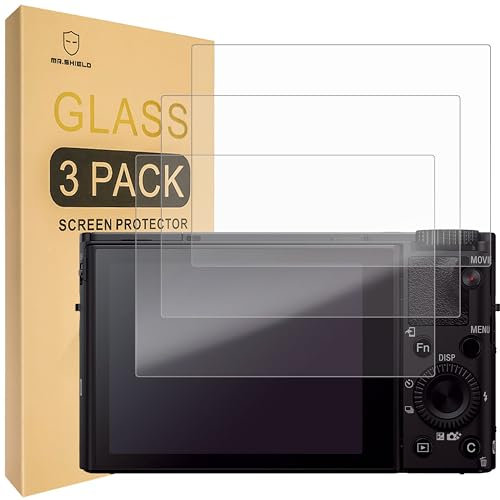 Mr.Shield Screen Protector For Sony RX100VI RX100V RX100IV RX100III RX100II RX100 Digital Camera [Tempered Glass] [9H Hardness] [3-Pack] Screen Protector